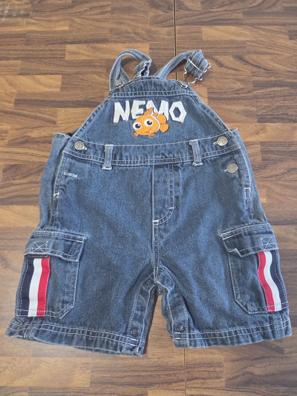 Vintage 2000s Rare Finding Nemo Overalls Shortalls Size 18month